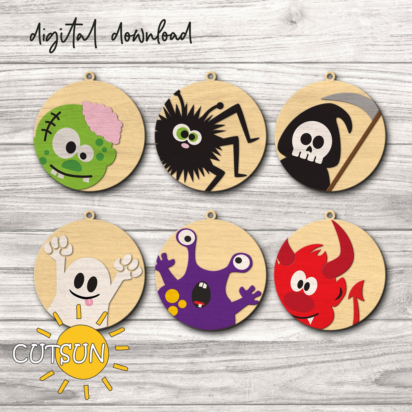 Halloween Ornaments SVG Bundle Halloween Svg Laser Cut Files Glowforge file