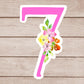 Number Stickers Pink Floral Numbers from 0 - 9 Printable