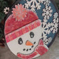 3D Snowman Door Hanger / Sign w. Snowflake Pattern - Christmas Winter Homedecor