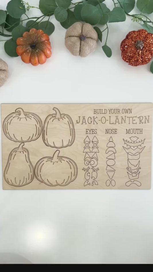 Build Your Own Jack-O-Lantern Laser Cut Digital File | Cute Halloween Activity For Kids | Interchangeable Pumpkin Fall Decor | Glowforge