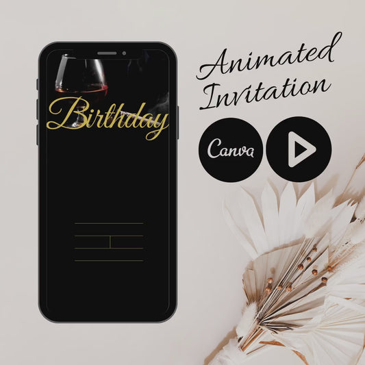 Raise a Glass: Men's Party Animated Canva Invite for a Whiskey-Infused Celebration!