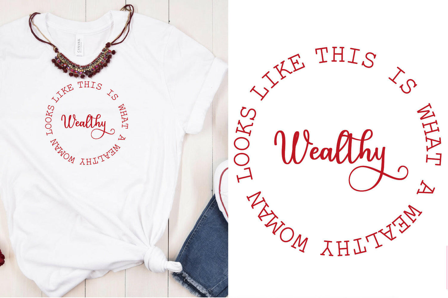 Funny Sublimation Design Wealthy Woman Red