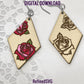Roses Earring SVG Bundle, 8 Roses Earring Files, 8 Floral Cut Files for Laser, Flower Earring SVG Set, Floral Earring SVG, Roses Earrings