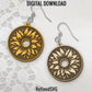Reversed Flowers Earring SVG Bundle, 4 Flowers Earring Files, Reversed Flowers Earring SVG Set, Sunflower Earring Cut Files