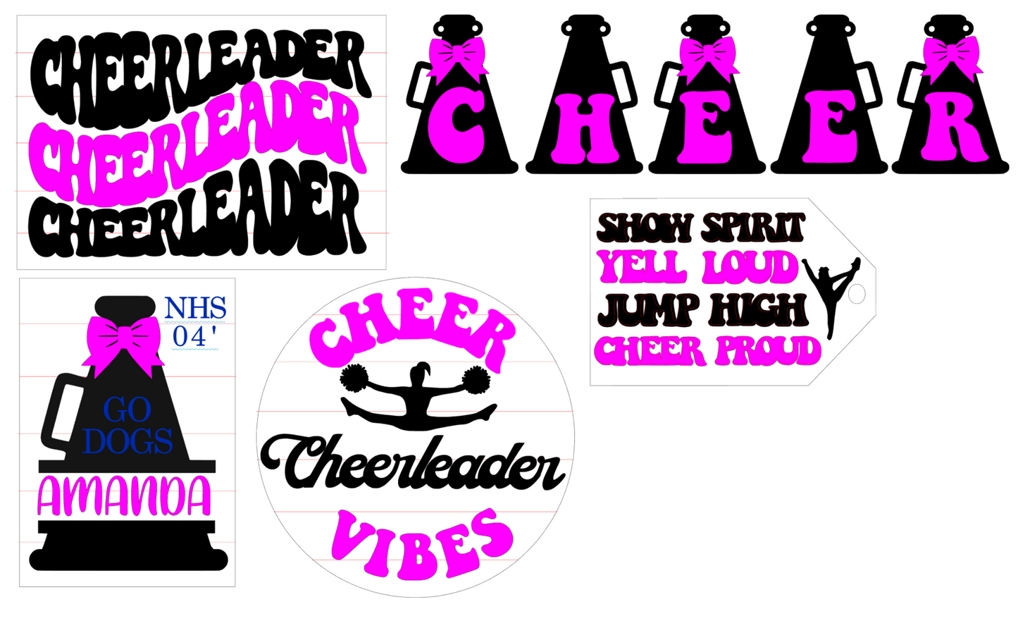 Cheerleading Tiered Tray Shelf Sitters