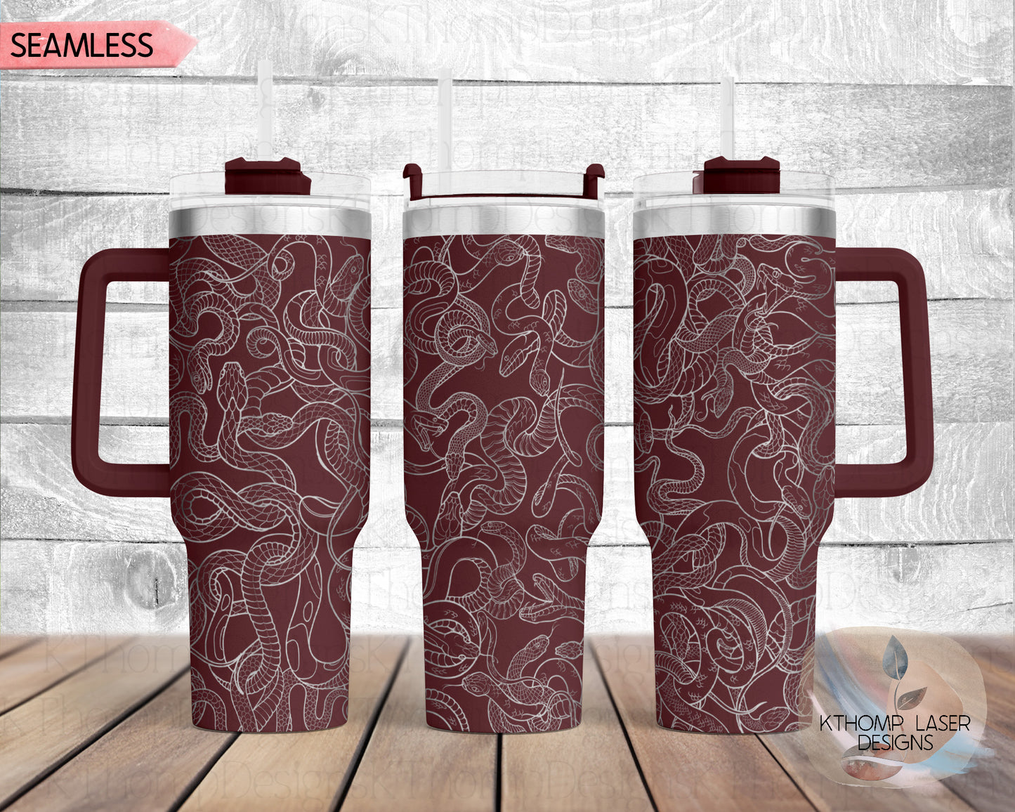 Snakes Snakes and More Snakes Laser Engraved Full Wrap Design for 40oz Tumbler, Digital Download,  Seamless Design, SVG For Laser Rotary