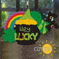 St Patricks day door hanger SVG Hey lucky Pot of Gold Rainbow Shamrock Leprechaun Whimsical farmhouse decor Glowforge SVG Laser cut