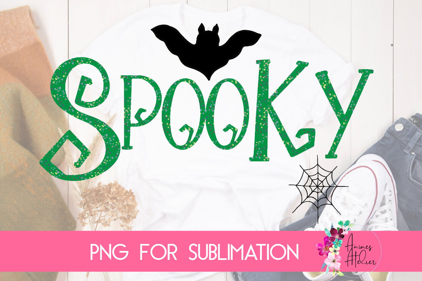 Halloween Spooky Sublimation Design in Green