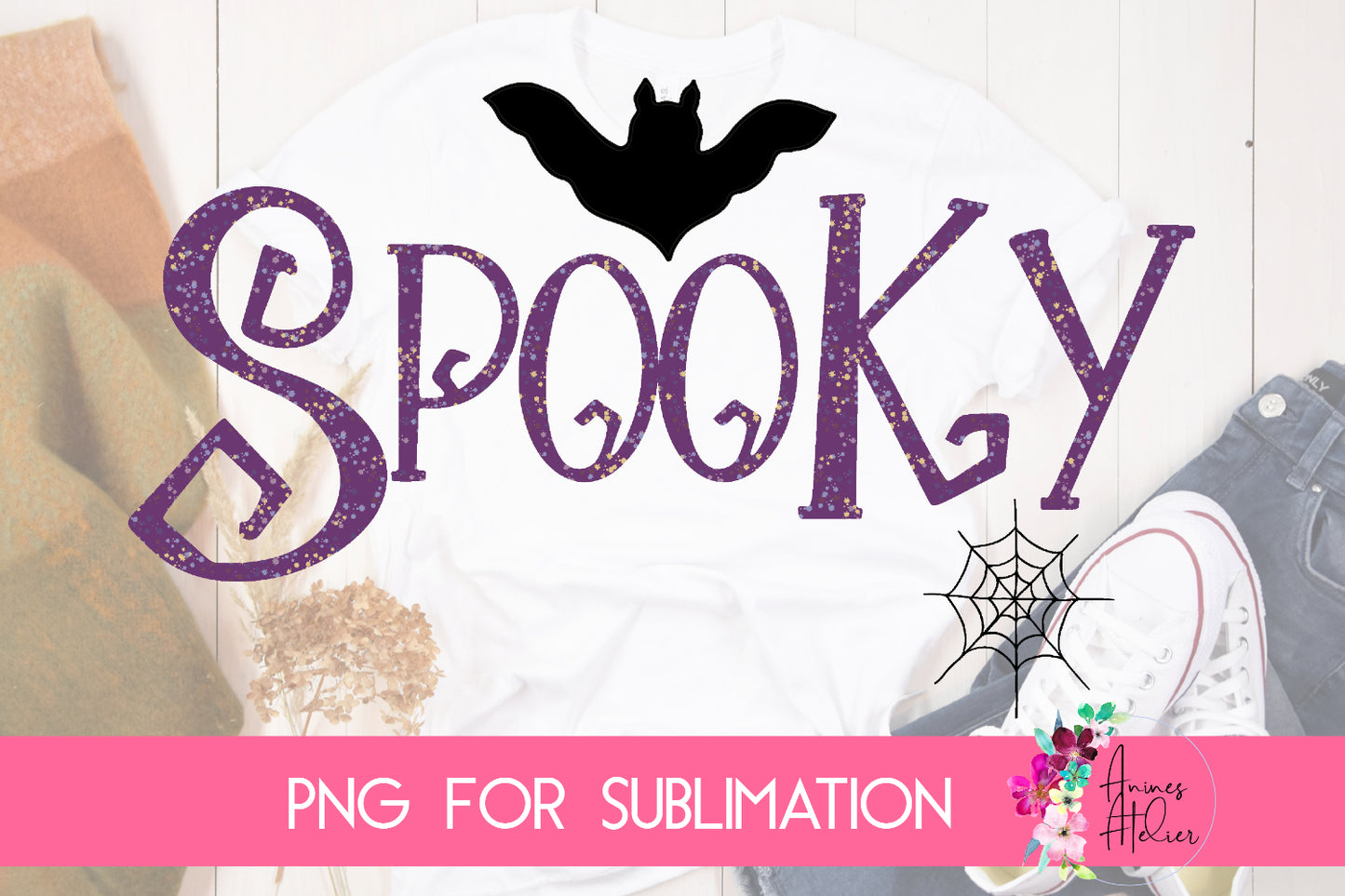 Halloween Spooky Sublimation Design in Purple