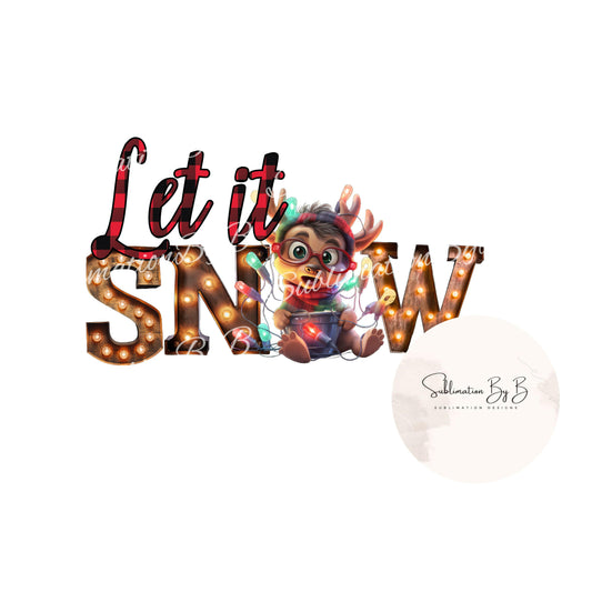 Rein-kid and the Twinkling Extravaganza: Let It Snow Sublimation Design