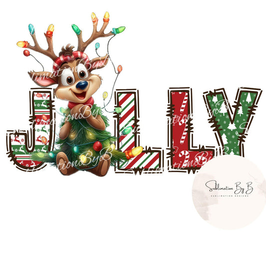 Jolly Reindeer Tree: Festive Christmas Sublimation Design