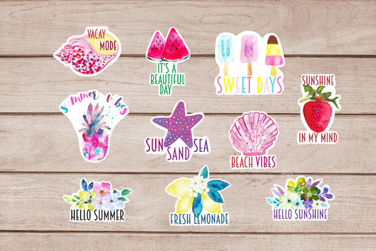 Stickers Bundle Summer 10 Designs Printable