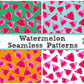 Watermelon Seamless Pattern Tiles 12x12 in Tileable