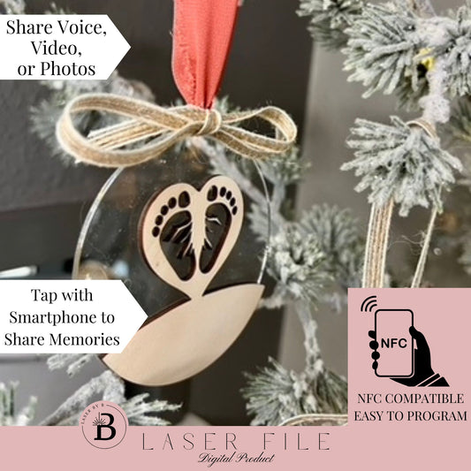 Baby Feet Memorial Keepsake Ornament – Personalize with Voice, Video, or Photos