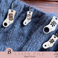 Knitting Stitch Marker Set - Sock-Shaped with Yarn & Flower Patterns | Includes Needle Marker (US & MM Sizes) | Laser Cut File