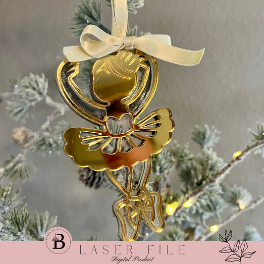 Ballerina Shaker Ornament | Laser Cut File | Fill with Glitter, Feathers, Charms | Elegant Festive Decor