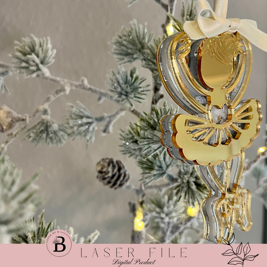 Ballerina Shaker Ornament | Laser Cut File | Fill with Glitter, Feathers, Charms | Elegant Festive Decor