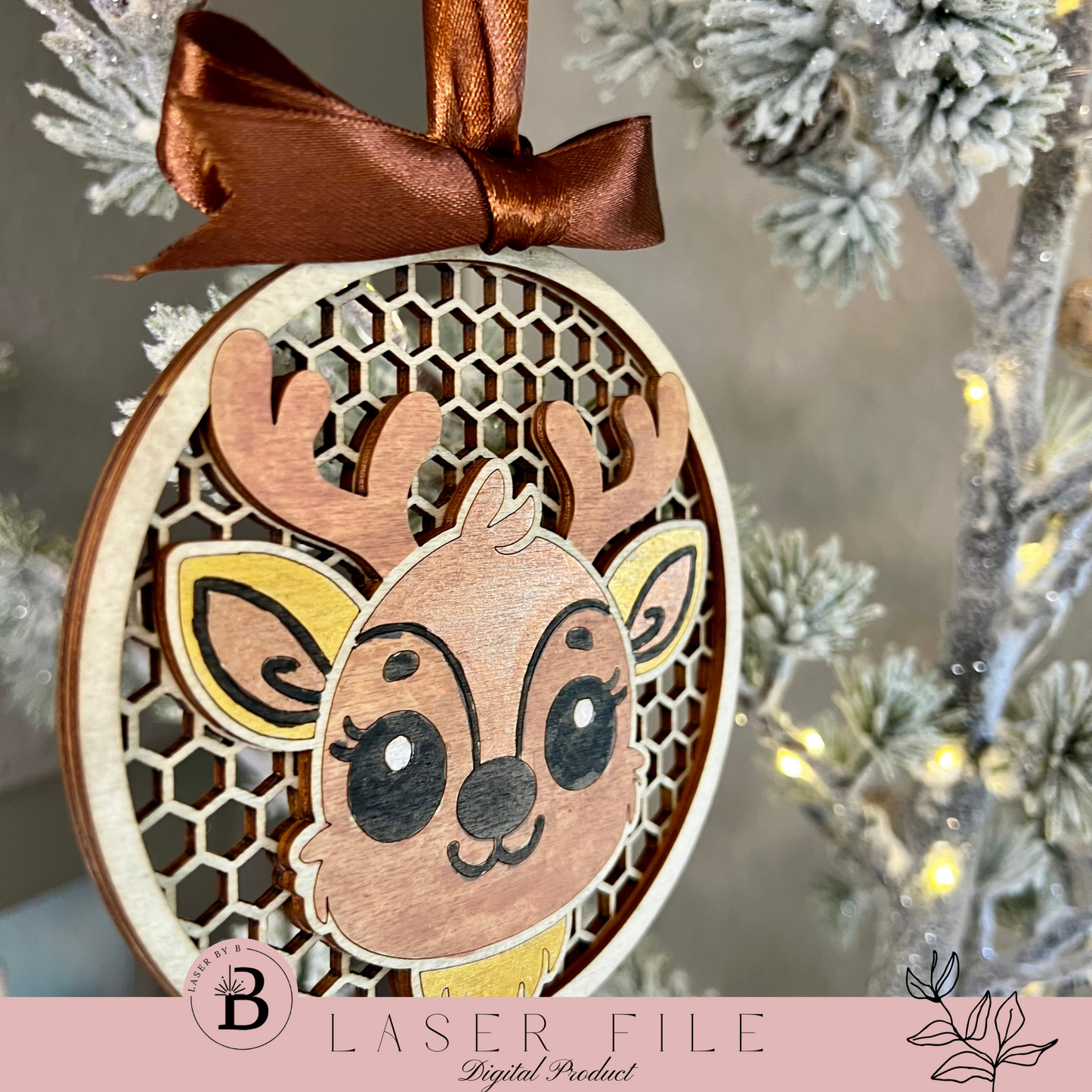 Joyful Reindeer & Snowman Ornament Bundle | Laser Cut Files for Christmas Decor