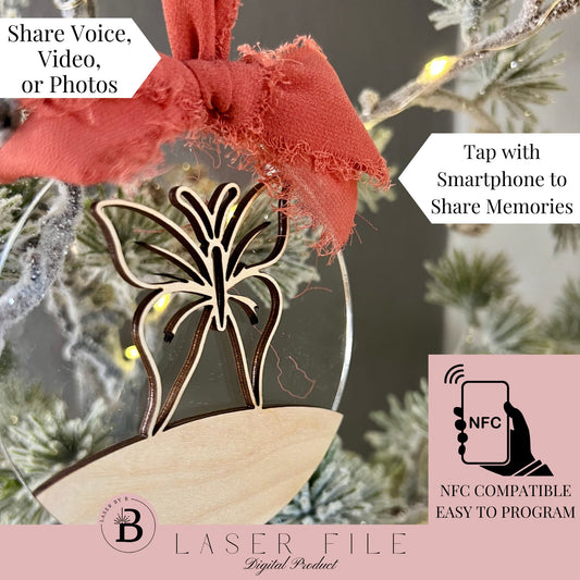 Butterfly Memorial Keepsake Ornament – Share Voice, Video, or Photos