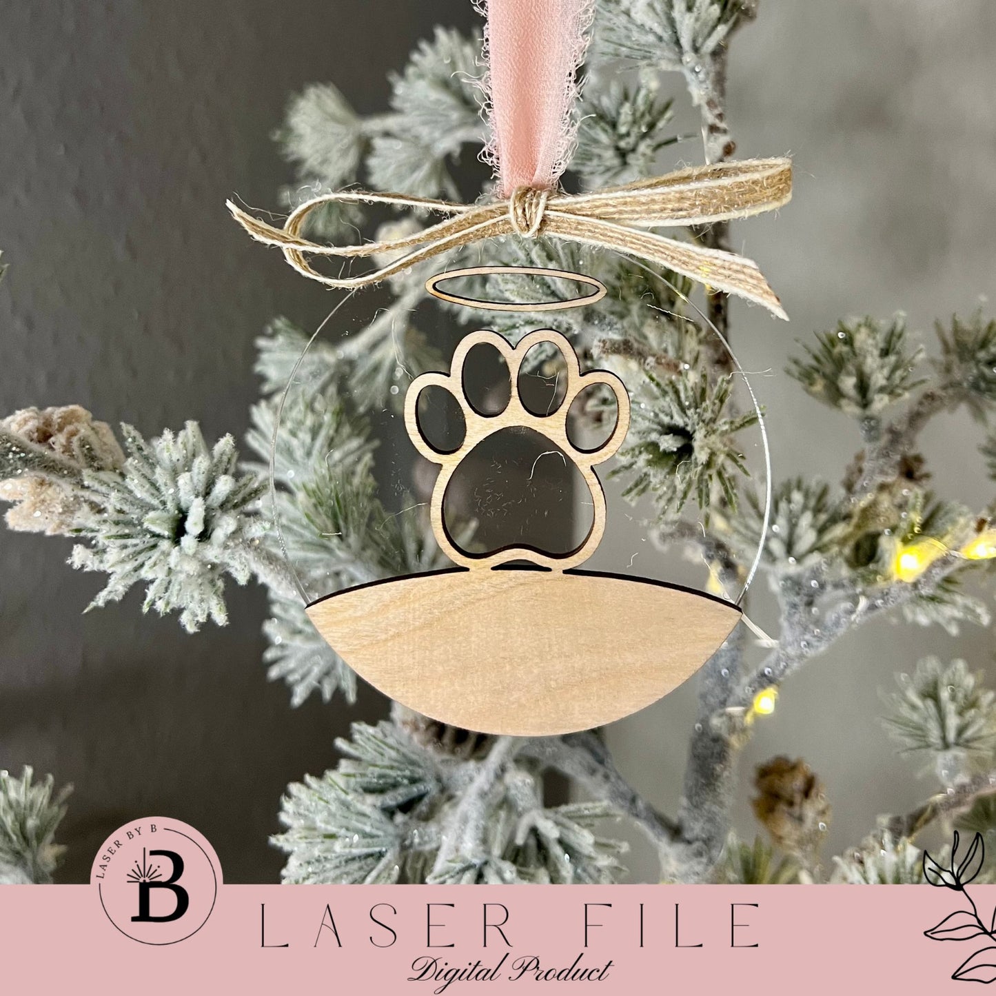 Dog Paw Memorial Keepsake Ornament – Personalize with Voice, Video, or Photos