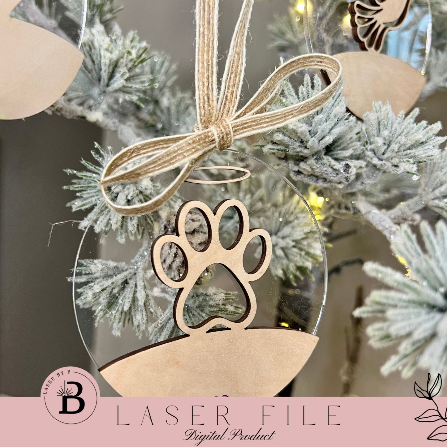 Cat Paw Memorial Keepsake Ornament – Personalize with Voice, Video, or Photos