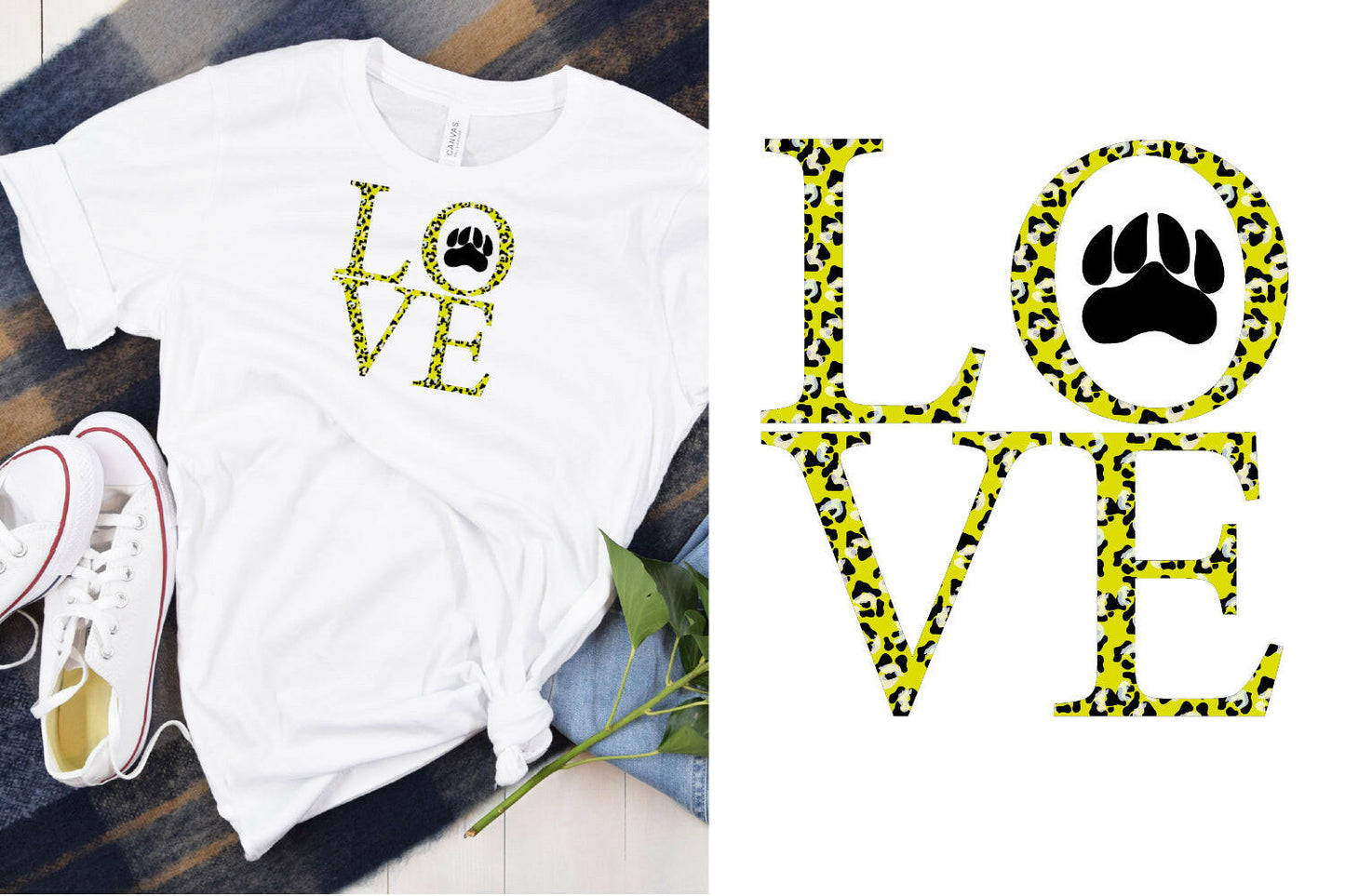 Sublimation for Dog Lover in Yellow Cheetah Pattern