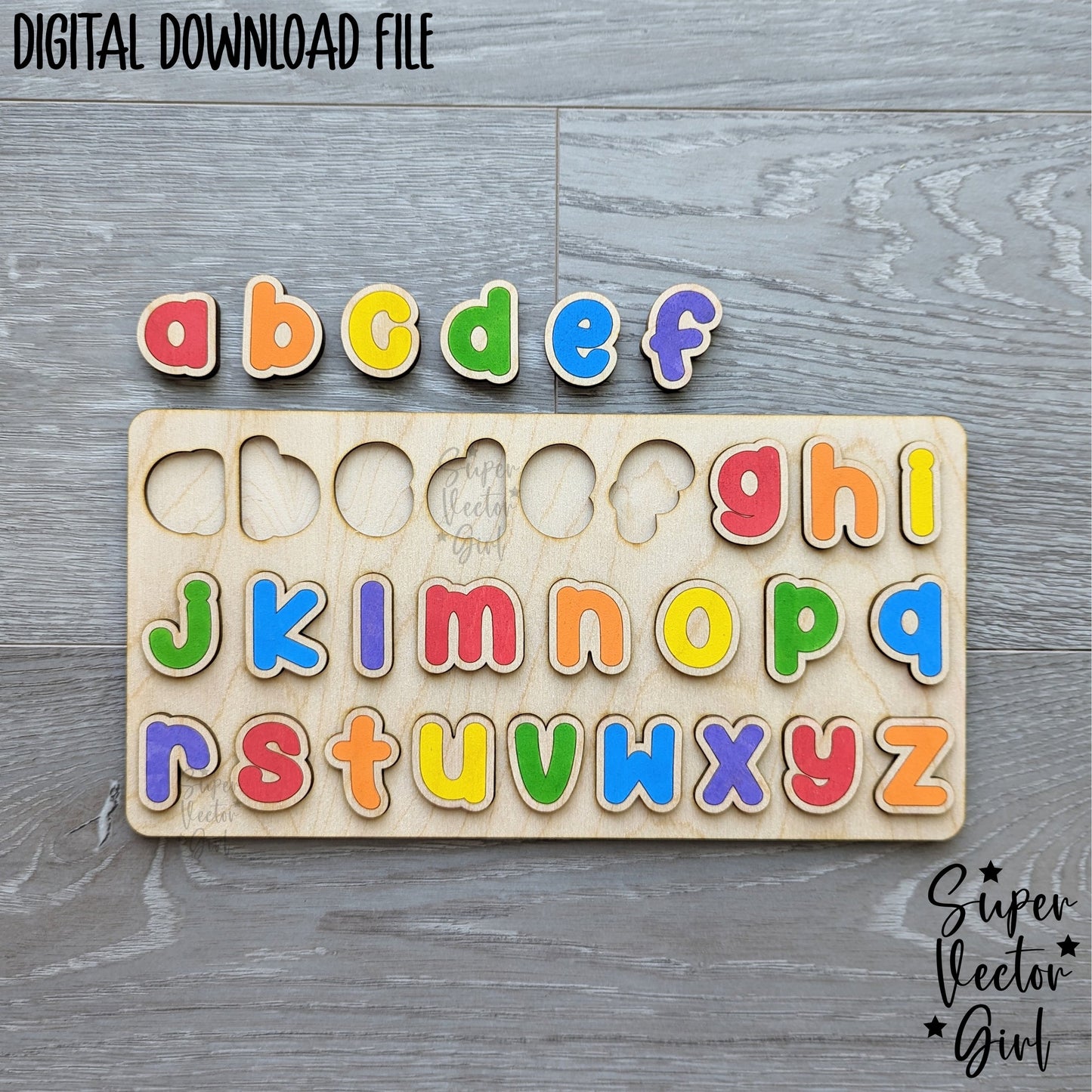 Lowercase Letters Puzzle, SVG, Digital Laser Cut File, Board Game, Kids Games, Birthday gift, educational, toddler small Letter ABCs Alphabet