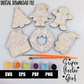 Christmas DIY Paint Kit Set, SVG, Digital Laser Cut File, xTool Glowforge files, Score and Cut Cute Santa Gingerbread Man House Penguin Tree