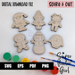 DIY Christmas Paint Kit Set 2, SVG, Score & Cut, Digital Laser Cut File, xTool Glowforge files, Cute Santa Gingerbread man elf penguin