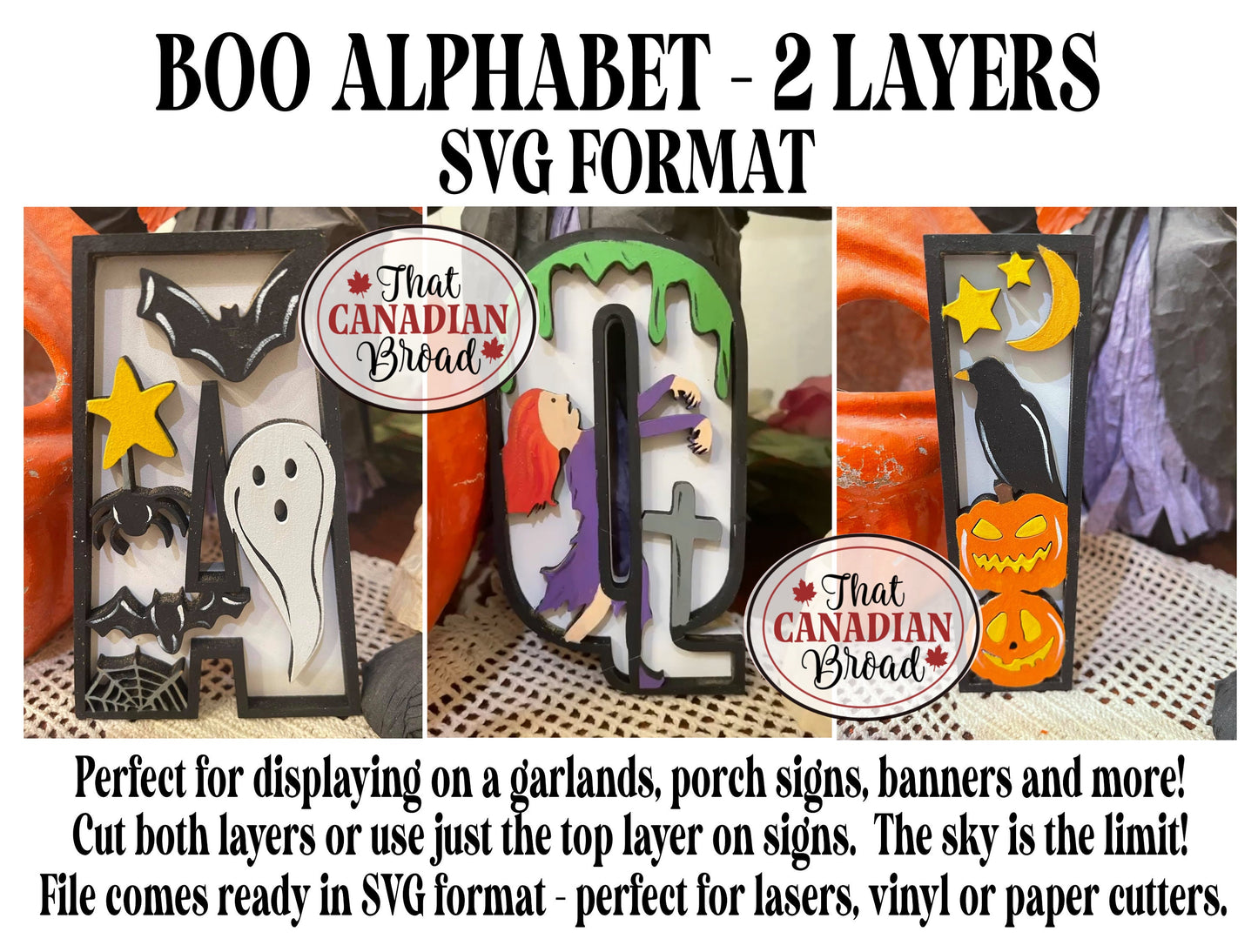 Alphabet, A-Z, Halloween theme, SVG file, laser, vinyl, paper crafts