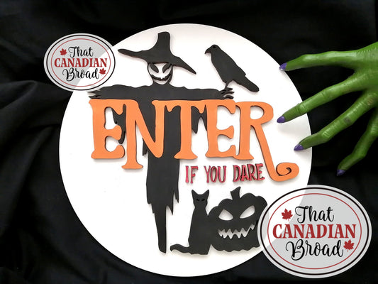 Enter If You Dare Halloween Sign, SVG file for laser cutters