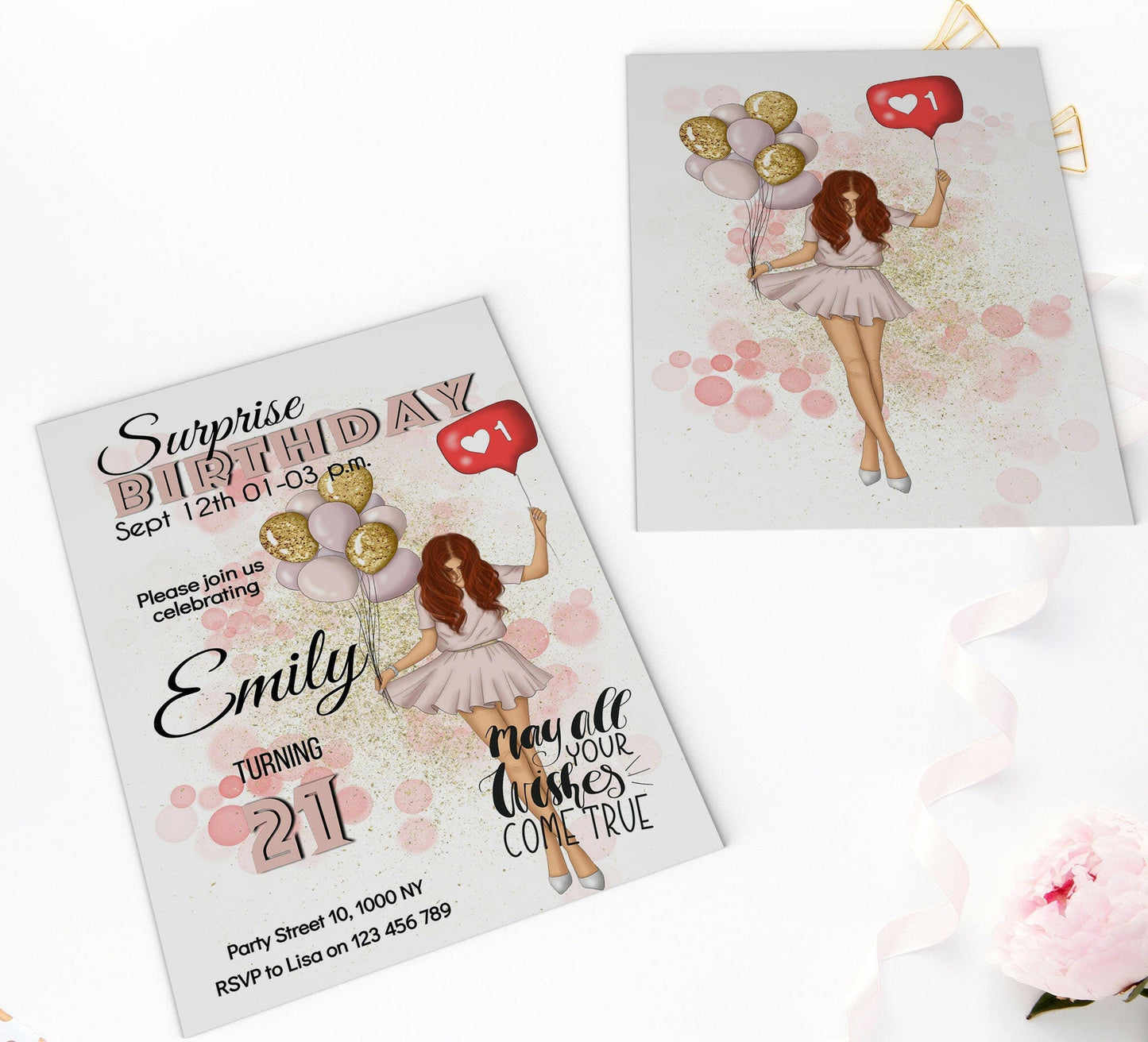 Charming Summer Girl Birthday Invitation - Edit & Download Instantly