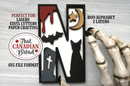 Alphabet, A-Z, Halloween theme, SVG file, laser, vinyl, paper crafts