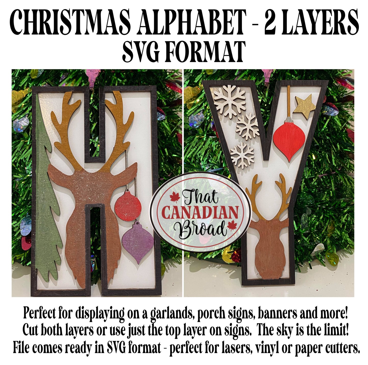 Alphabet, A-Z, Chistmas theme, SVG file, laser, vinyl, paper crafts