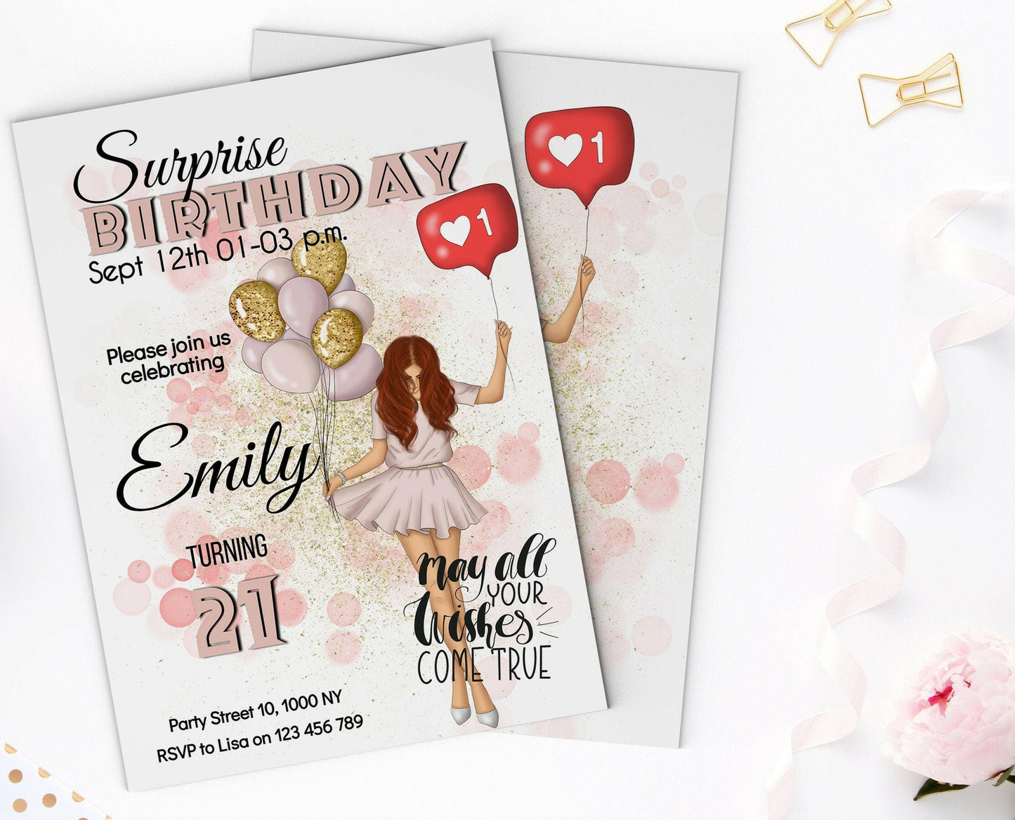 Charming Summer Girl Birthday Invitation - Edit & Download Instantly