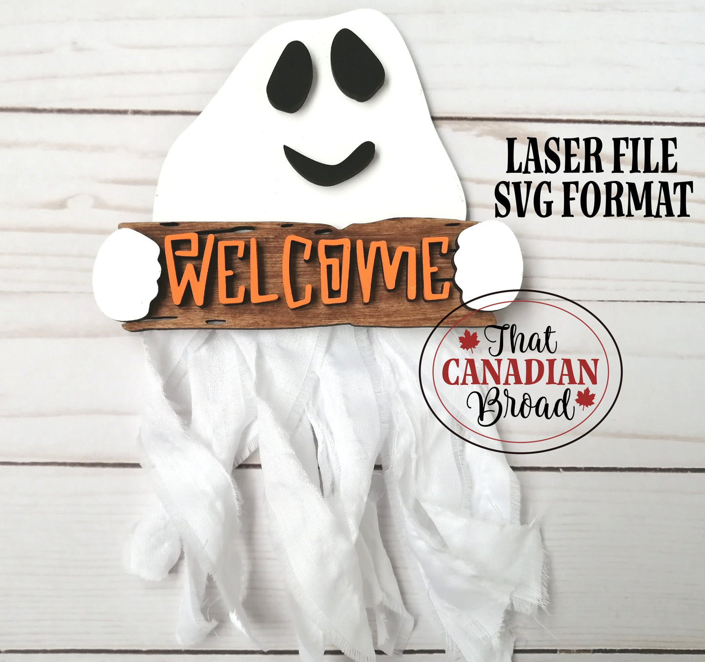 Ghost Trio Signs, 3 Halloween signs, Laser files, SVG & PDF formats