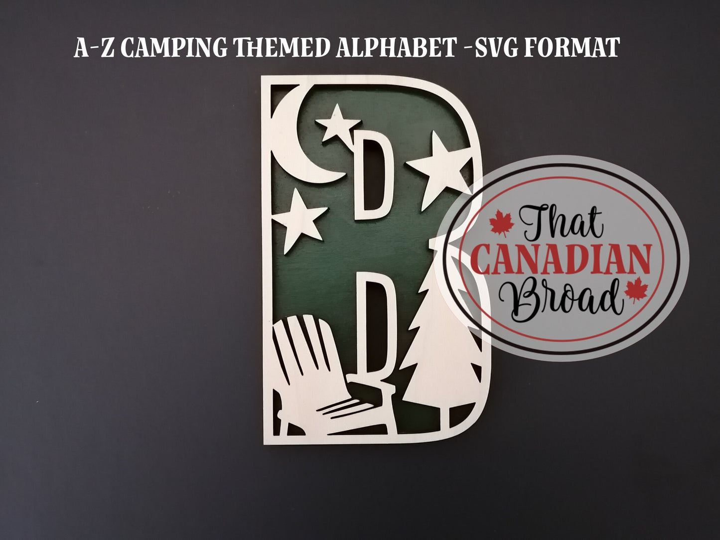 Alphabet, A-Z, Camping theme, SVG file, laser cutting file,