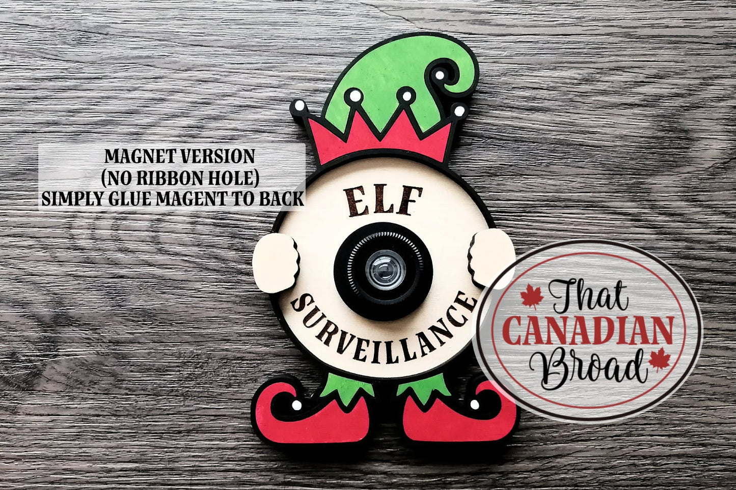 Elf Surveillance Ornament, laser svg file only