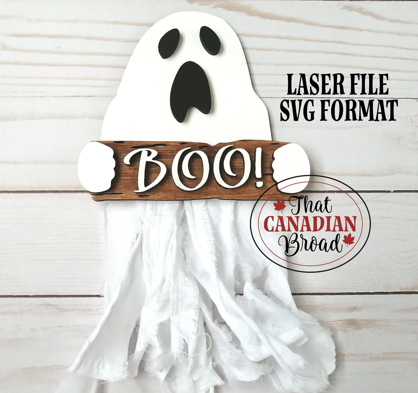 Ghost Trio Signs, 3 Halloween signs, Laser files, SVG & PDF formats