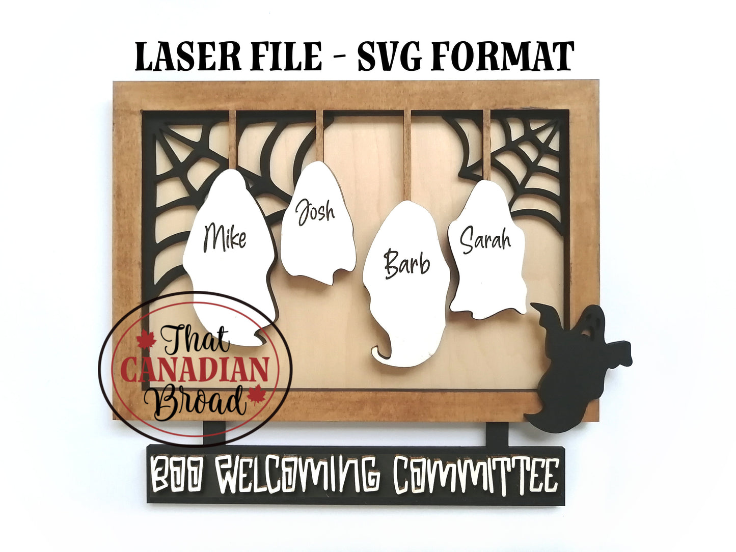 Halloween Sign with 3-6 ghosts options, Welcome Sign, LASER FILE, SVG format, digital file