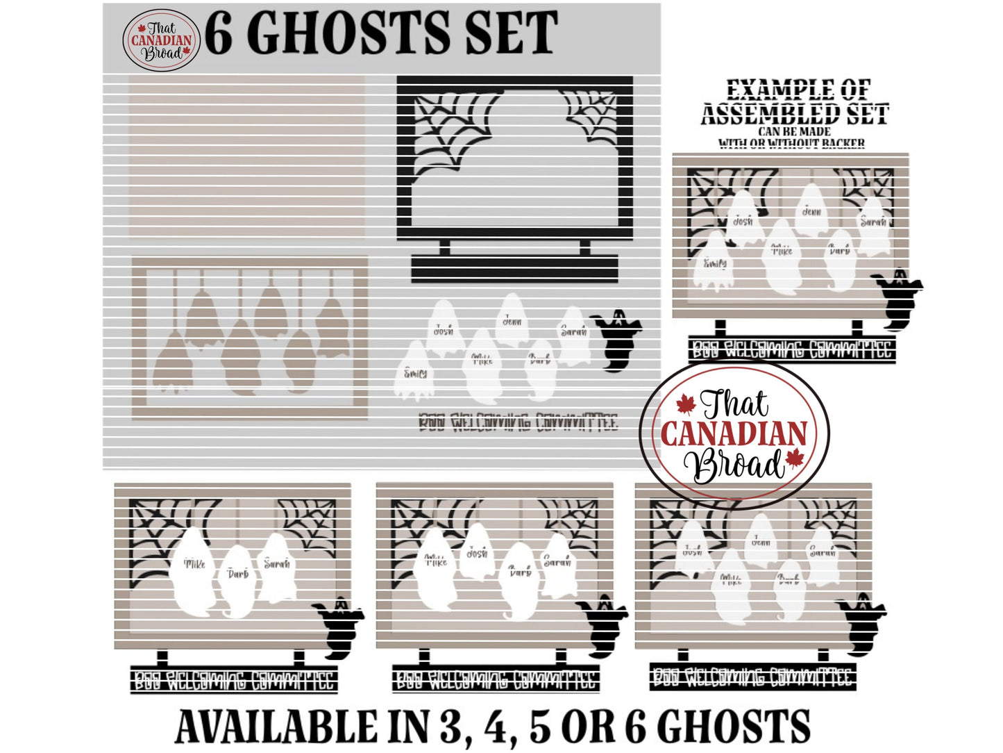 Halloween Sign with 3-6 ghosts options, Welcome Sign, LASER FILE, SVG format, digital file