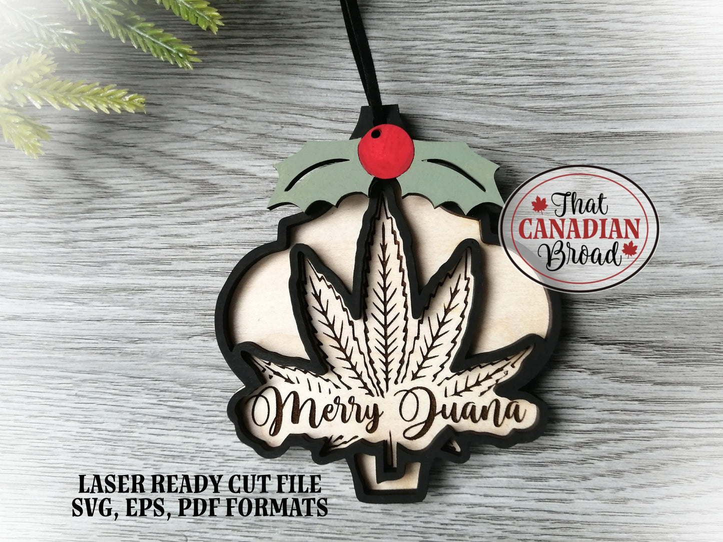 Merry Juana Arabesque Ornament, cannabis ornament, marijuana ornament, laser svg, eps, pdf file