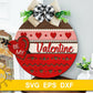 Valentines door hanger SVG Valentine welcome sign Be My Valentine svg Heart svg Glowforge SVG Laser cut file