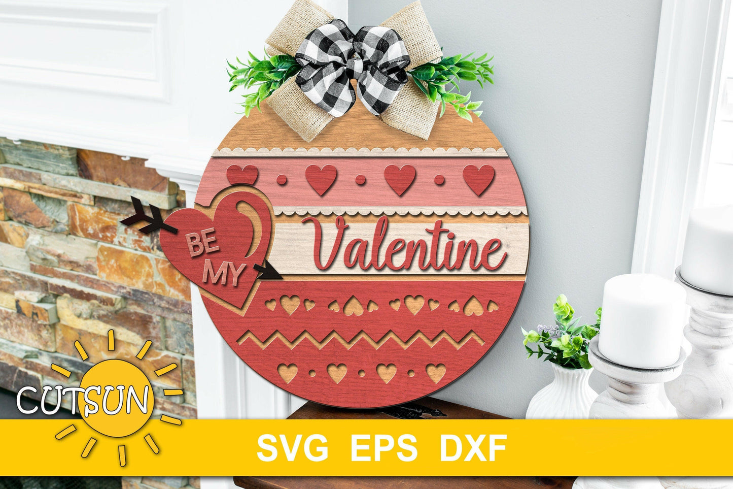 Valentines door hanger SVG Valentine welcome sign Be My Valentine svg Heart svg Glowforge SVG Laser cut file