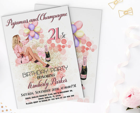 Adorable Pajamas Birthday Invitation - Instant Edit & Download