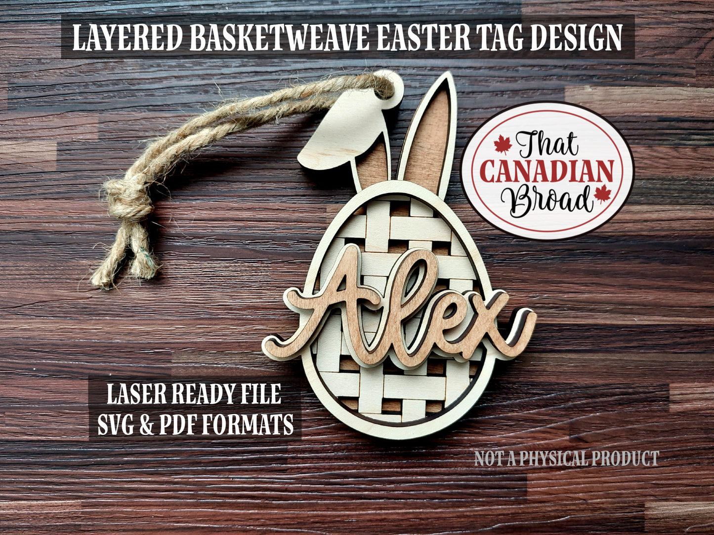 Easter Basket Tag, Basketweave design, laser cut file, svg & pdf formats, digital file