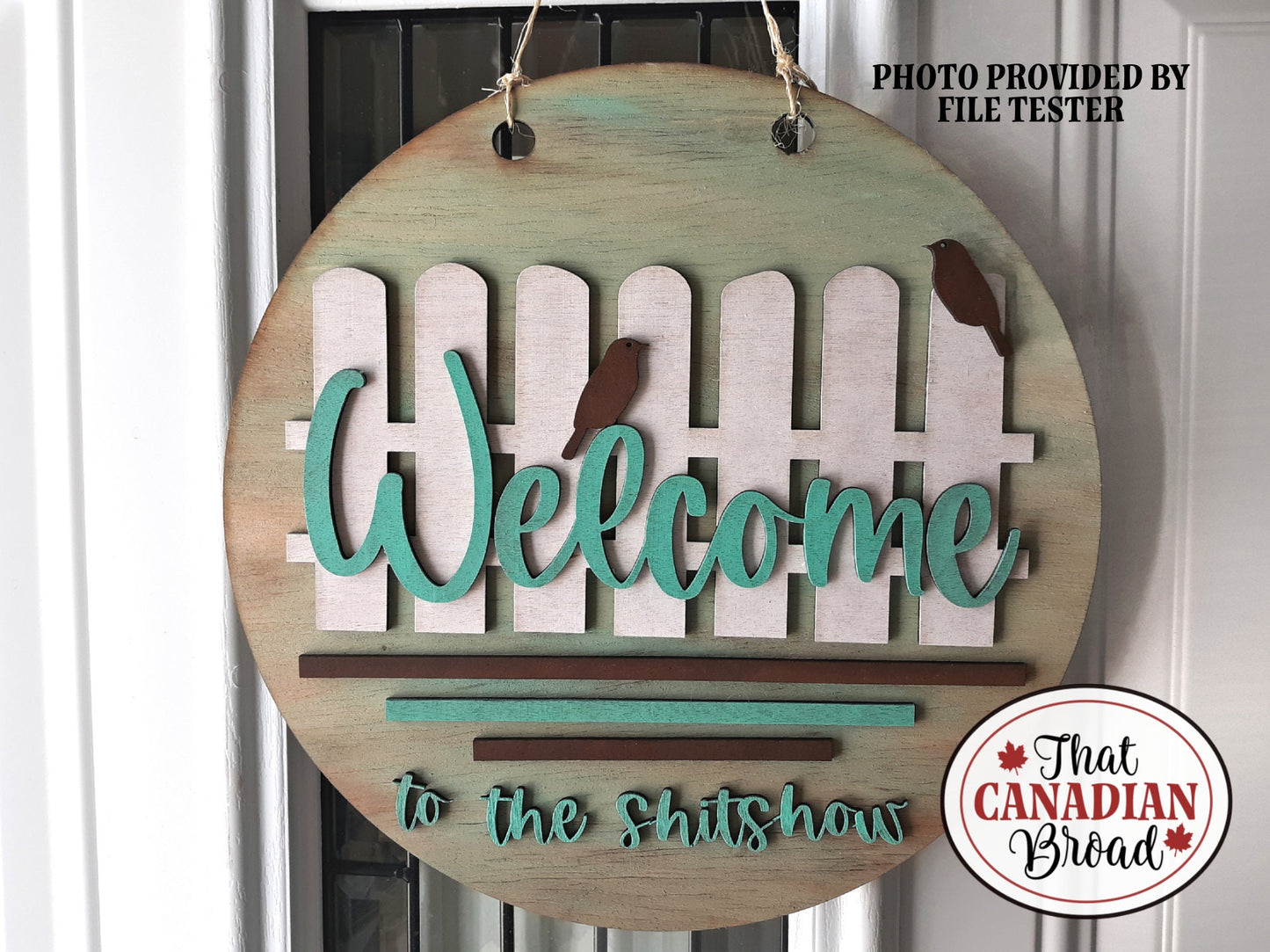 Welcome Fence Sign, 3 versions, 12 alternate bylines, laser file, SVG & PDF, marketing photo included