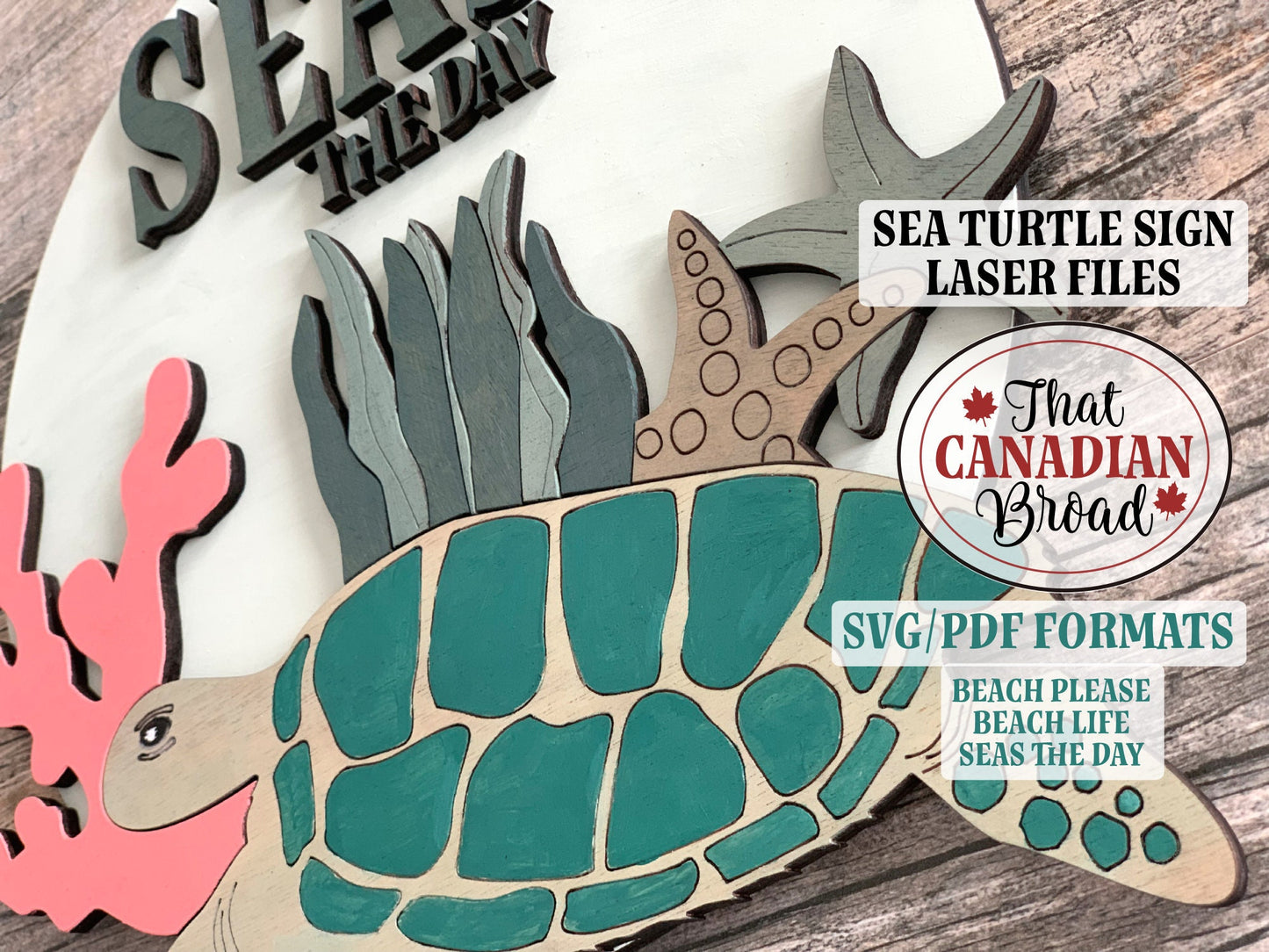 Sea Turtle Laser Cut Sign Set, 3 versions, laser files, digital files, glowforge, laser, SVG, PDF