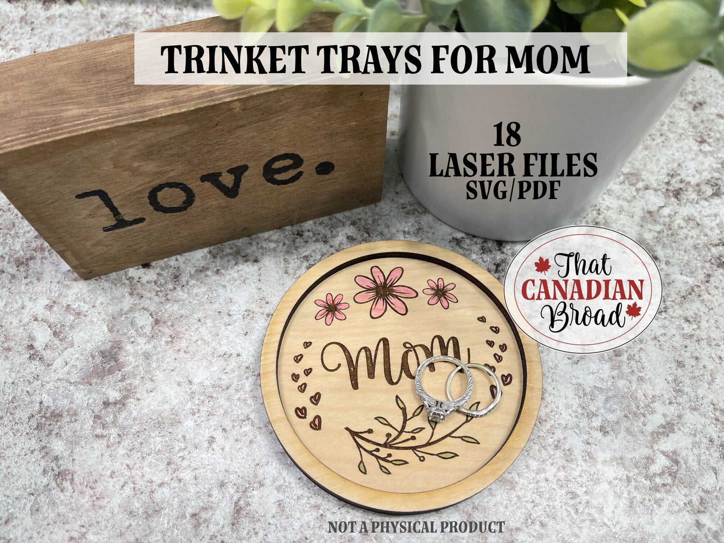 Trinket Tray for MOMS, Coin Tray, Ring Dish, Key Tray, SVG files, 2 layers, laser, digital file