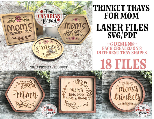 Trinket Tray for MOMS, Coin Tray, Ring Dish, Key Tray, SVG files, 2 layers, laser, digital file